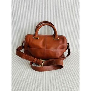 Rich Brown RACHEL ROY Leather Handbag with Gold Toned Hardware Doctor Style